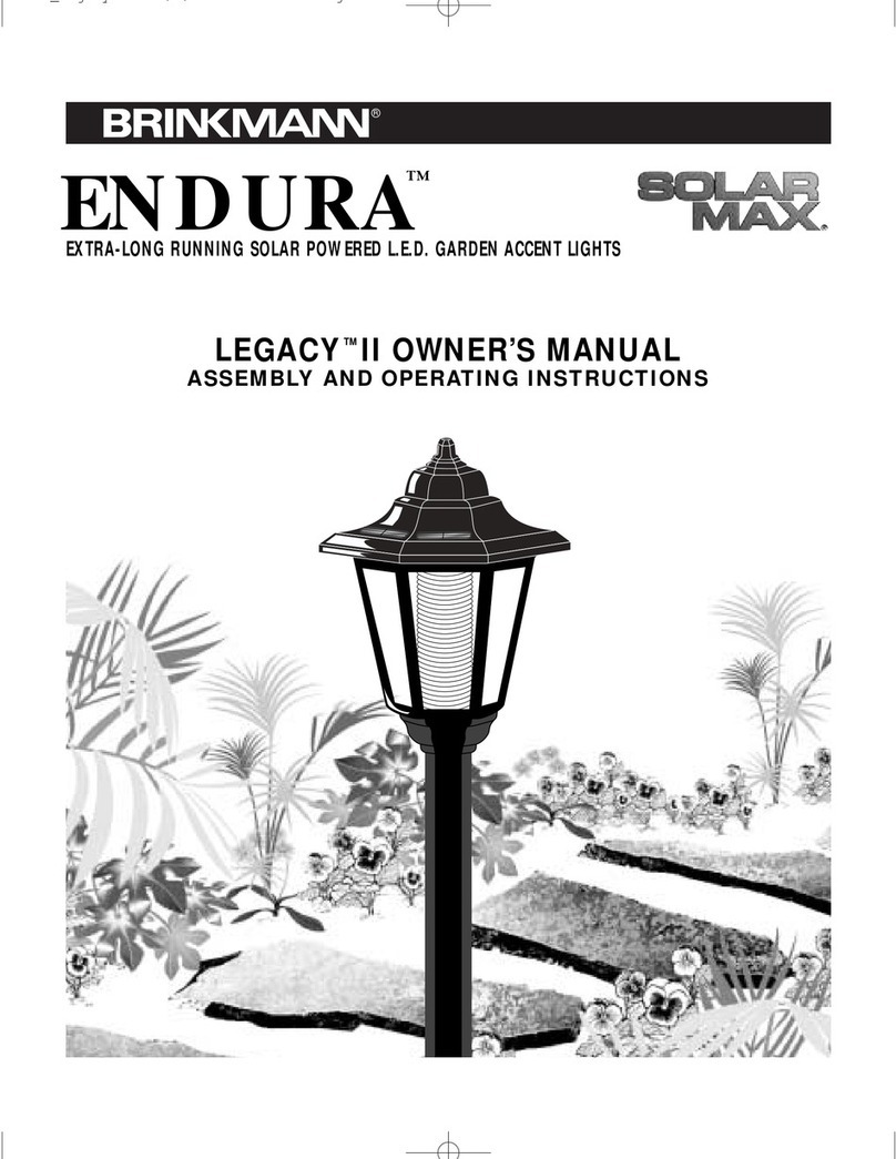 Brinkmann Solar Max Solar Powered L.E.D. Garden Accent... User manual Brinkmann Solar Max Solar Powered L.E.D. Garden Accent... User manual
