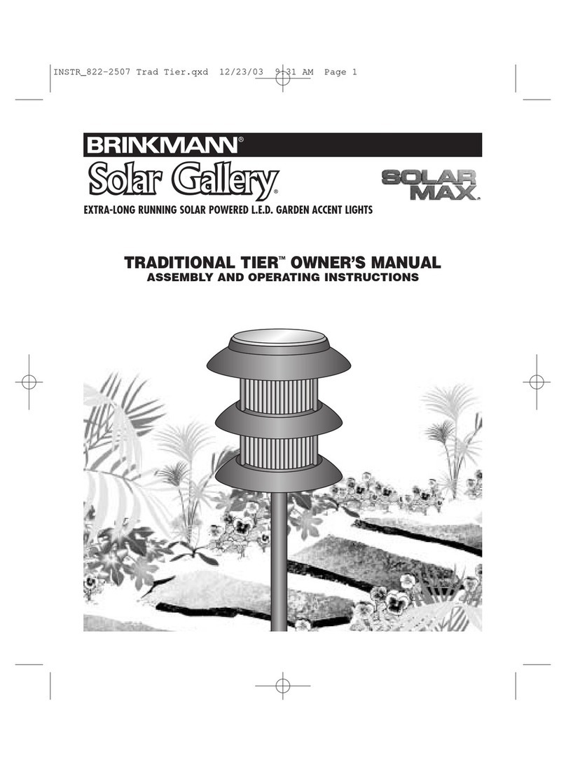 Brinkmann Solar Max 822-2507-8 owner's manual