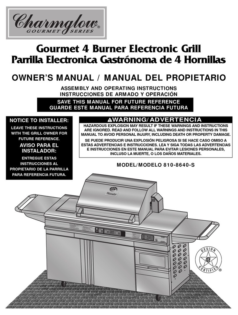 Charmglow 4 Burner Gas Grill Grill User manual