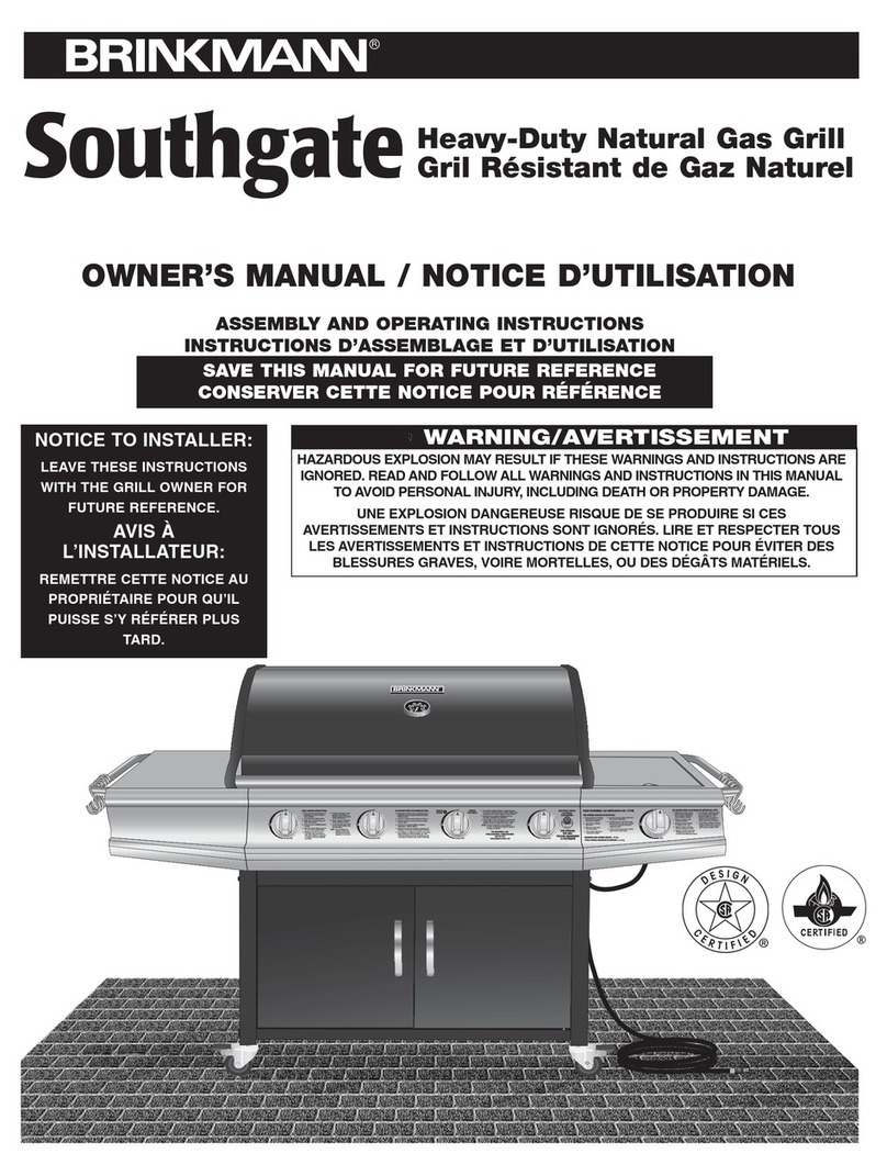 Brinkmann Southgate Heavy-Duty Natural Gas Grill User manual