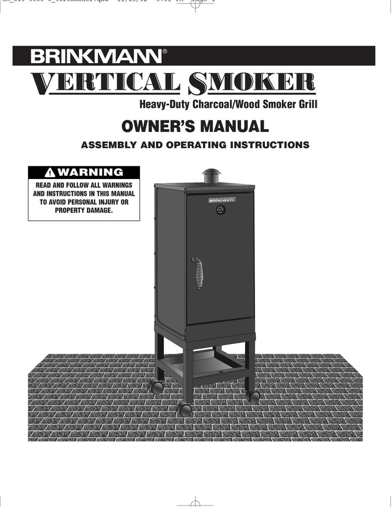 Brinkmann Vertical Smoker Charcoal/Wood Smoker Grill owner's manual