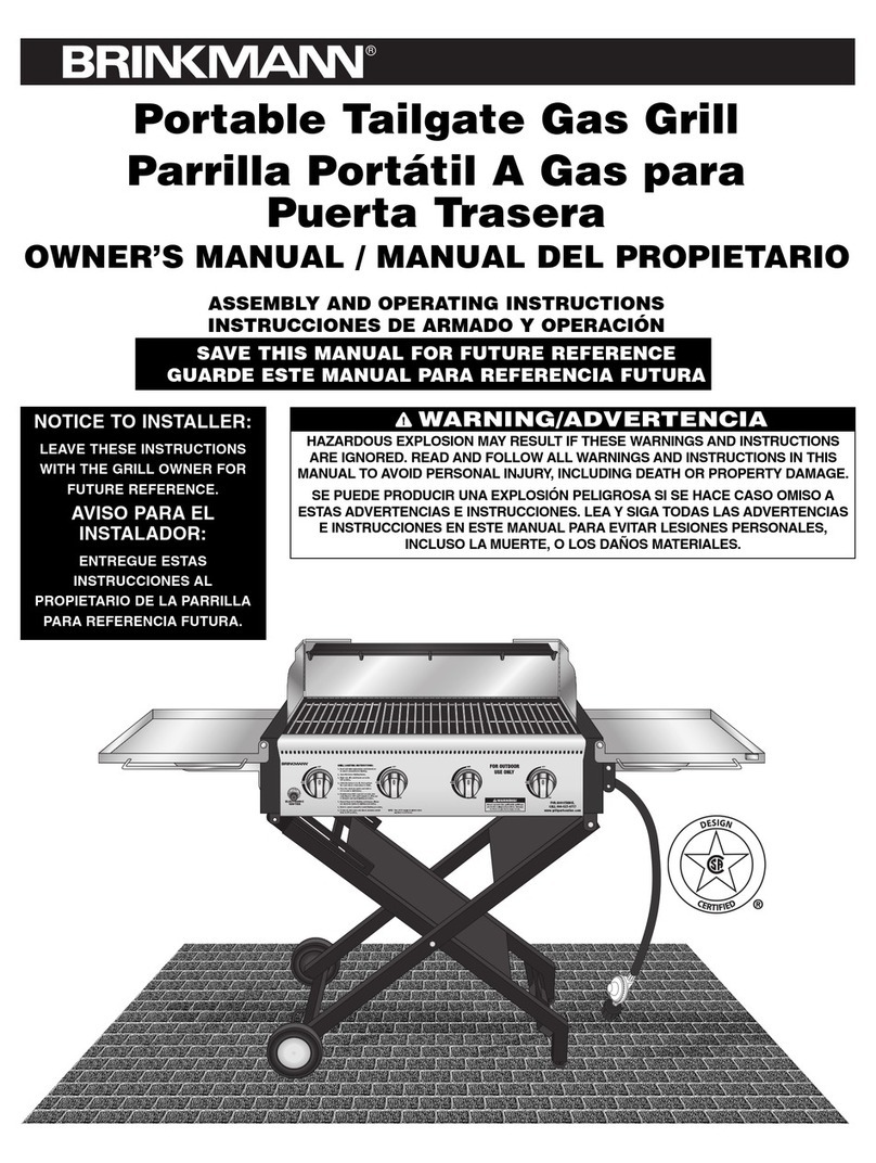 Brinkmann Portable Tailgate Gas Grill User manual