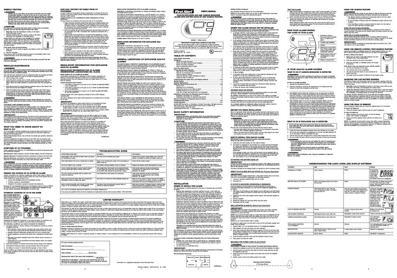 First Alert GCO1B User manual
