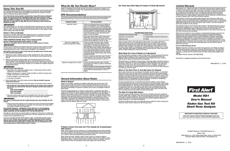 First Alert First Alert RD1 user manual