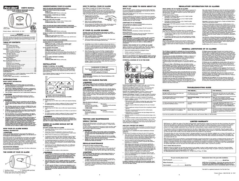 First Alert CO600 User manual