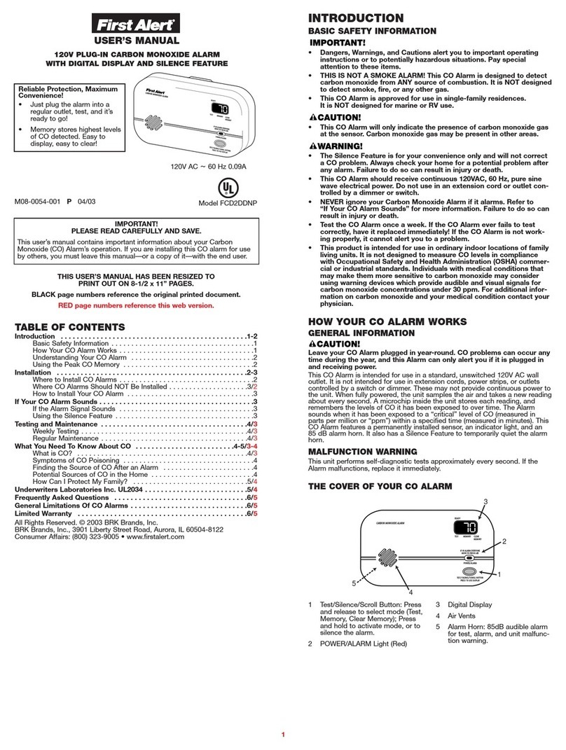First Alert FCD2DDNP user manual