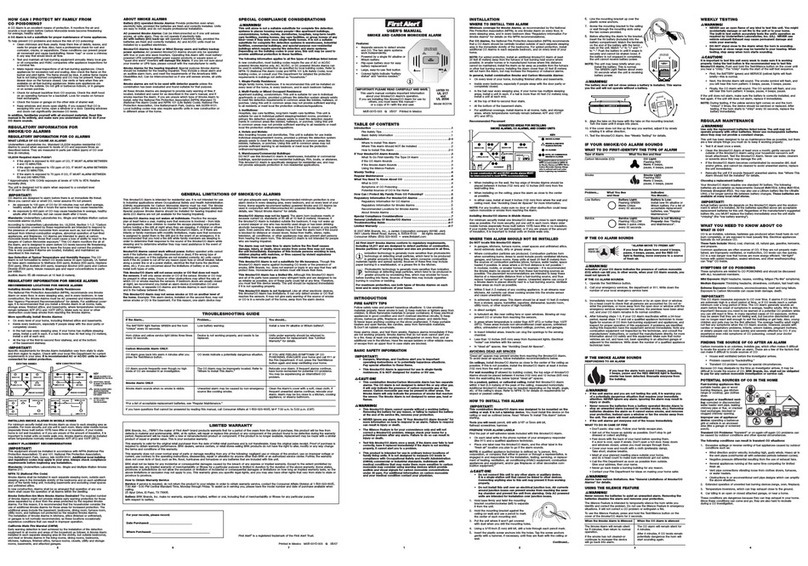 First Alert Smoke and Carbon Monoxide Alarm SC01N User manual