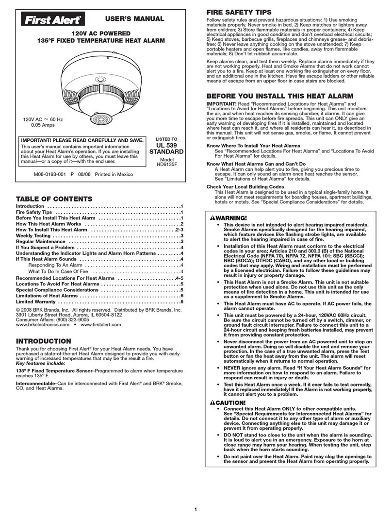 First Alert UL539 User manual