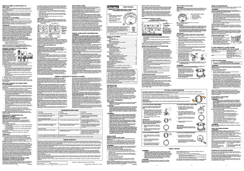 First Alert SCO5RV User manual