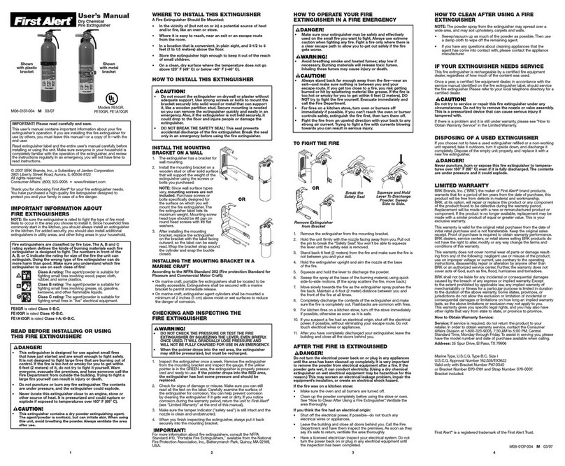 First Alert FE10GR User manual First Alert FE10GR User manual