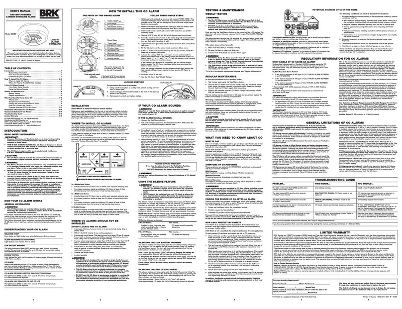 BRK electronic C O250 User manual