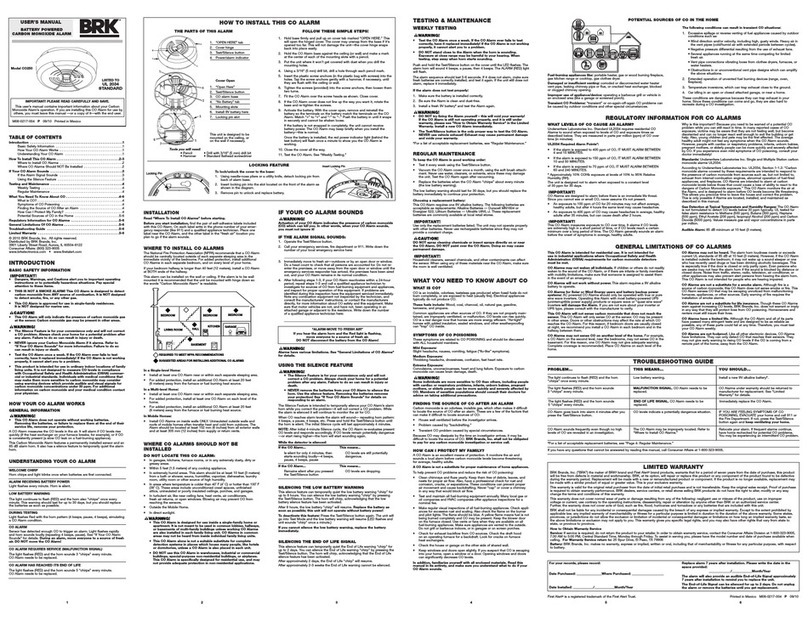 BRK electronic C O250 User manual