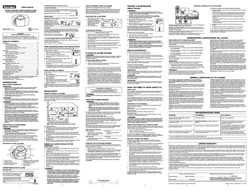 First Alert CO410 User manual