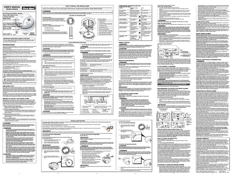 First Alert 9120 Series user manual
