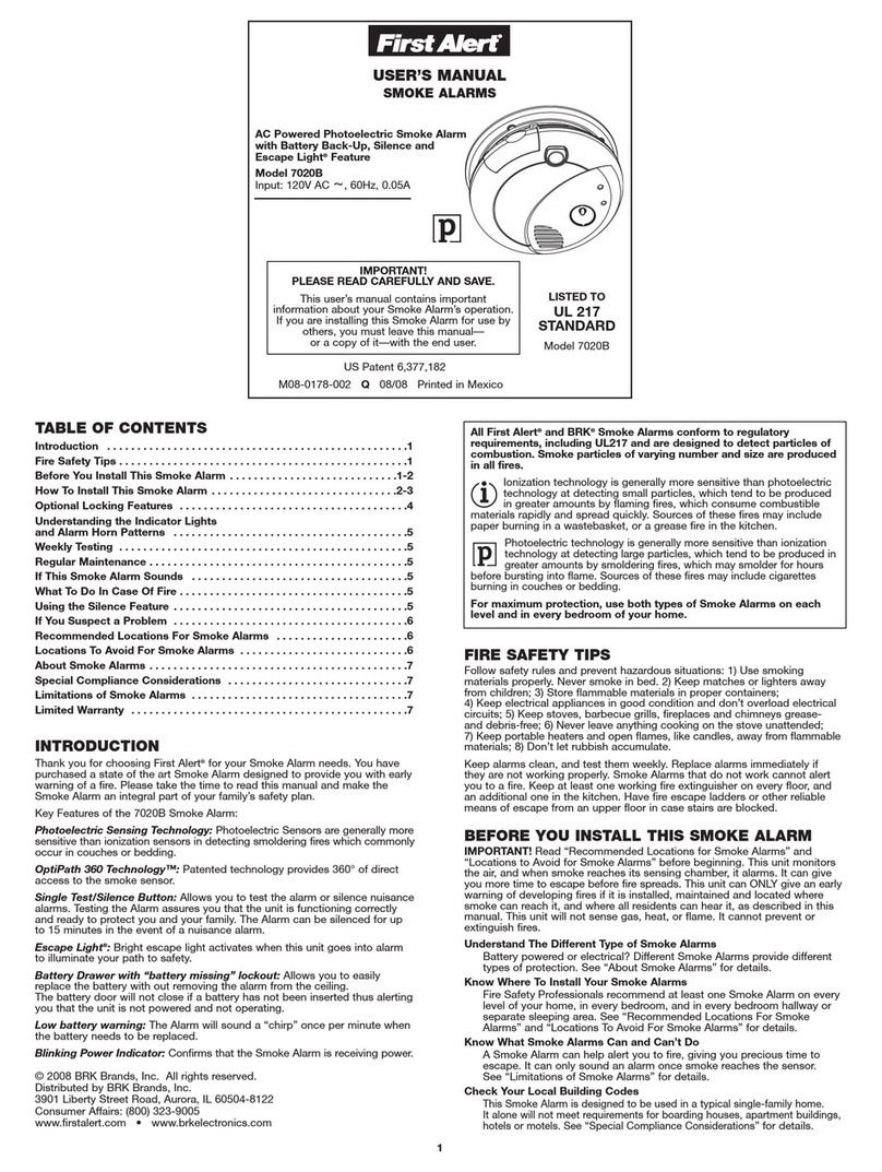 First Alert 7020b User manual