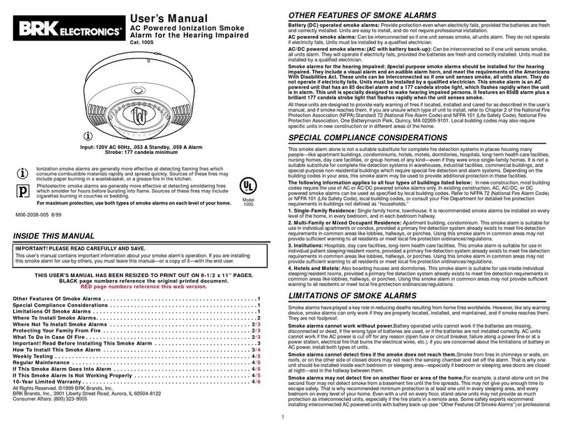 BRK electronic 100S User manual