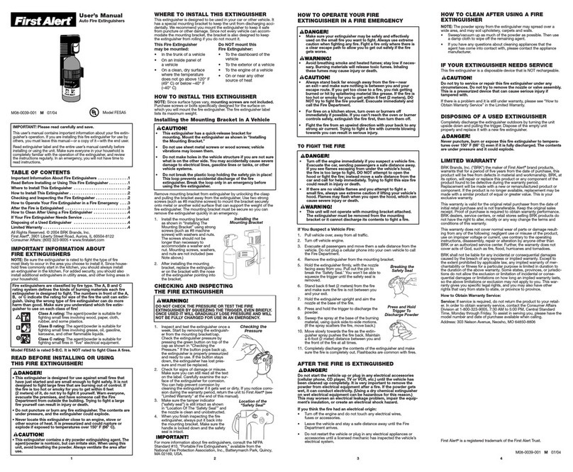 First Alert FESA5 User manual