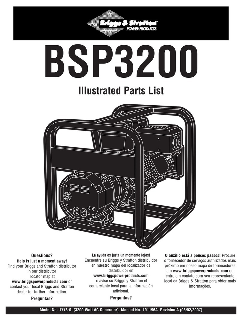 Briggs & Stratton BSP3200 Illustrated parts list