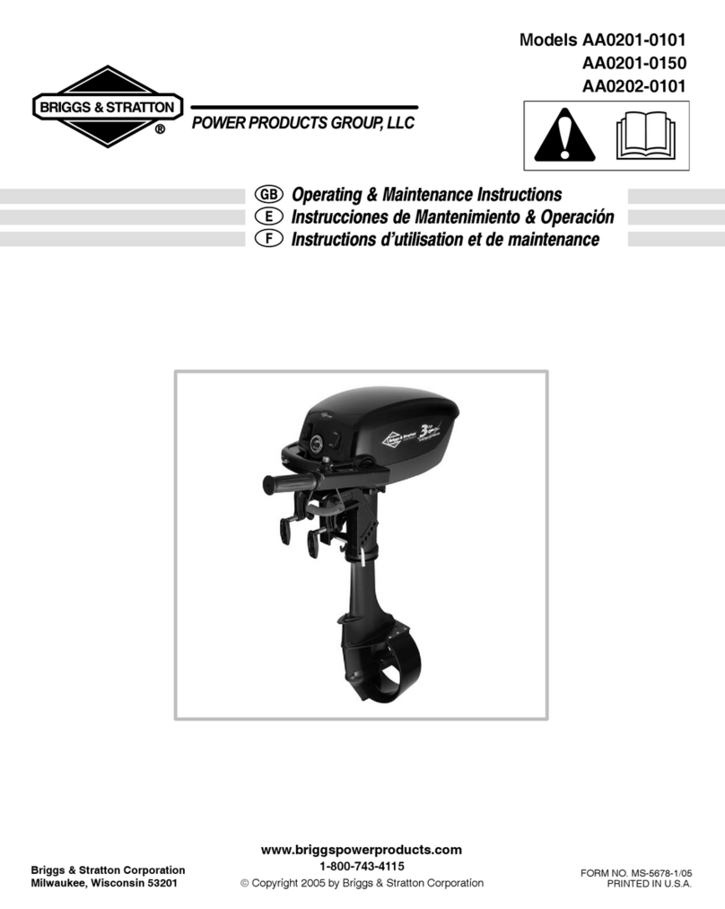 Briggs & Stratton AA0201-0101, AA0201-0150, AA02 Operating and maintenance instructions