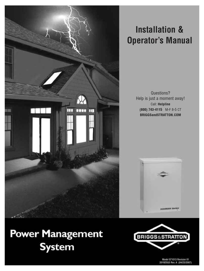 Briggs & Stratton 71013 Installation & operator's manual
