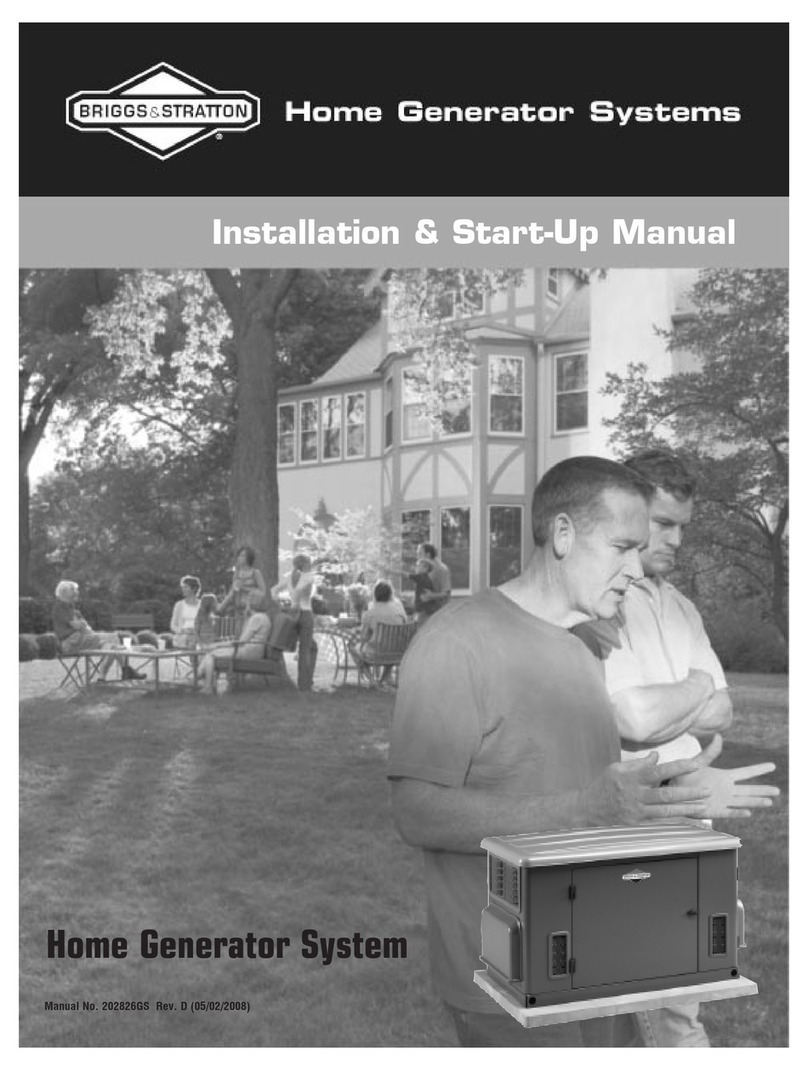 Briggs & Stratton 202826GS Installation and start-up manual Briggs & Stratton 202826GS Installation and start-up manual