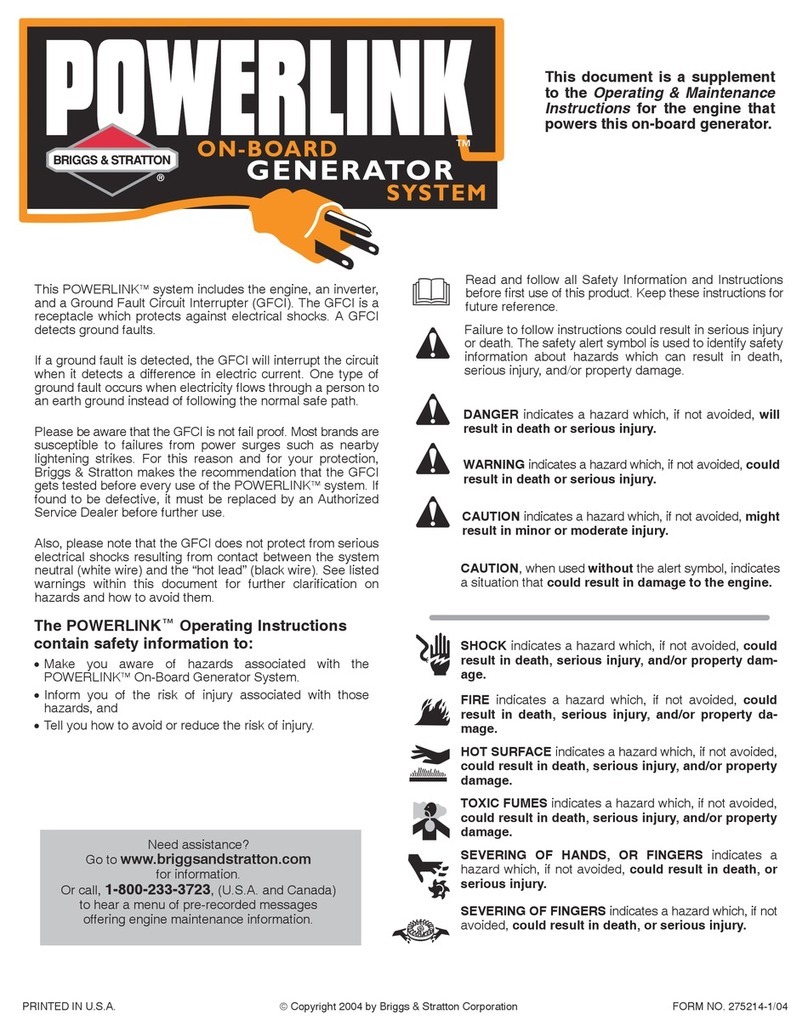 Briggs & Stratton Powerlink On-Board Generator System Supplement