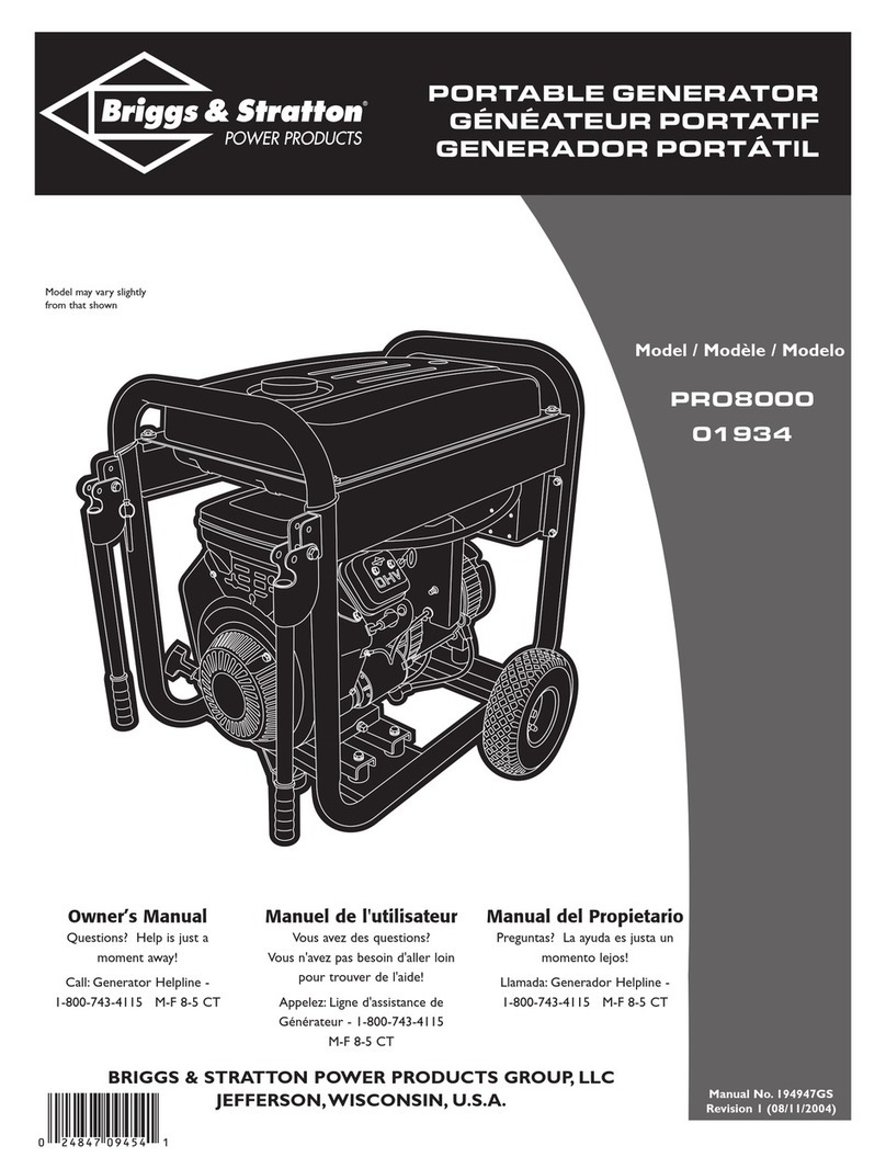 Briggs & Stratton PRO8000 User manual Briggs & Stratton PRO8000 User manual