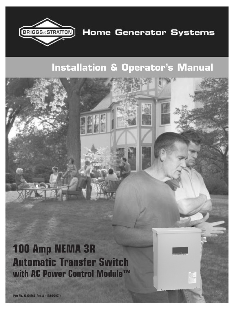 Briggs & Stratton NEMA 3R Installation and operator's manual