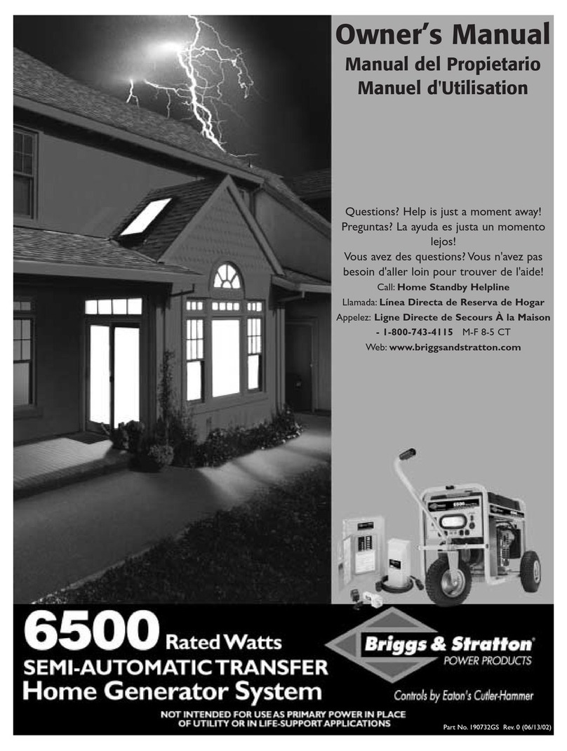 Briggs & Stratton Home Generator owner's manual Briggs & Stratton Home Generator owner's manual