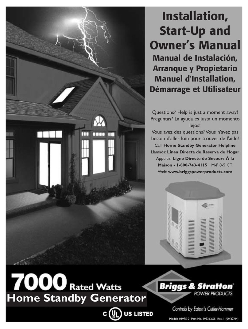 Briggs & Stratton 01975-0 Installation instructions