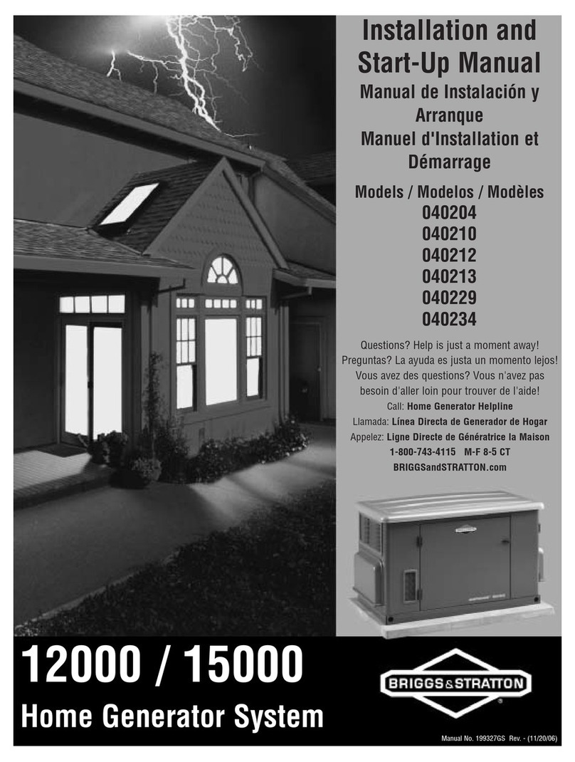 Briggs & Stratton 40204 Installation and operation manual Briggs & Stratton 40204 Installation and operation manual
