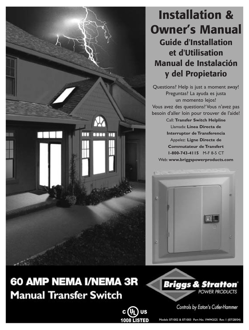 Briggs & Stratton 50A NEMA 1 Installation instructions