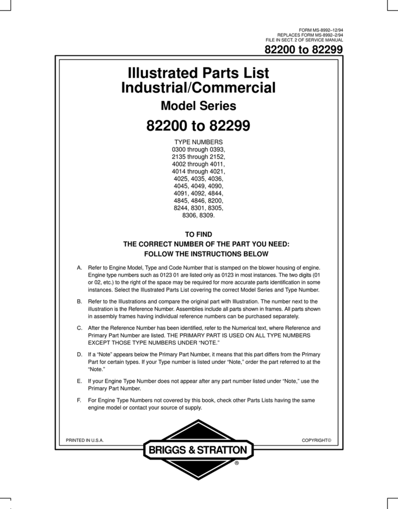 Briggs & Stratton Series 82200 to 82299 Illustrated parts list