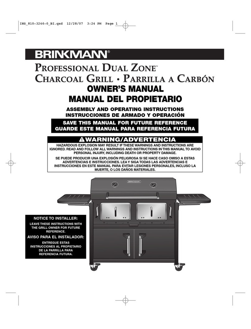 Brinkmann Dual Zone Charcoal Grill User manual