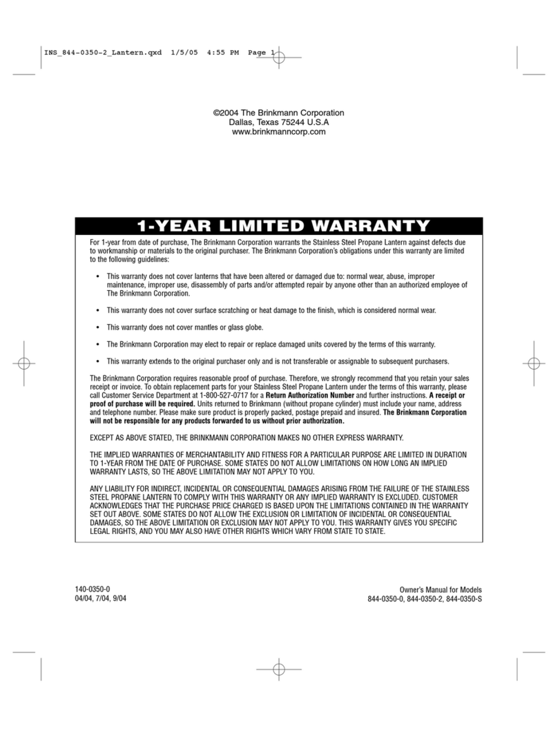 Brinkmann 844-0350-0 owner's manual