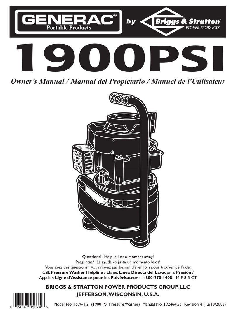 Generac Portable Products 1900PSI User manual Generac Portable Products 1900PSI User manual