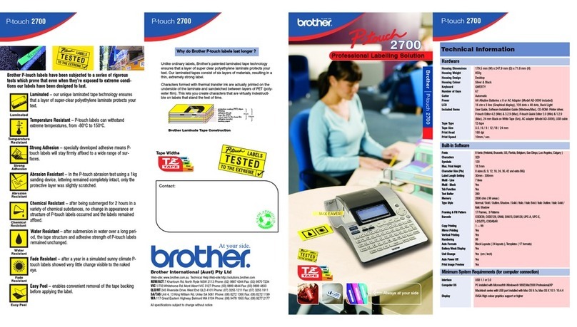 Brother P-Touch 2700 Manual