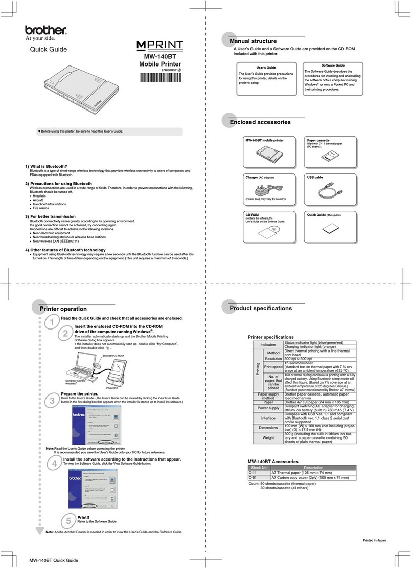 Brother MPrint MW-140BT User manual