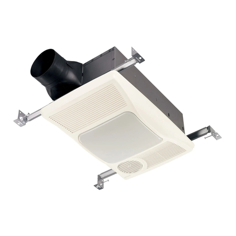 Broan Ventilation Fan with Light and Heater 100HFL Specification sheet