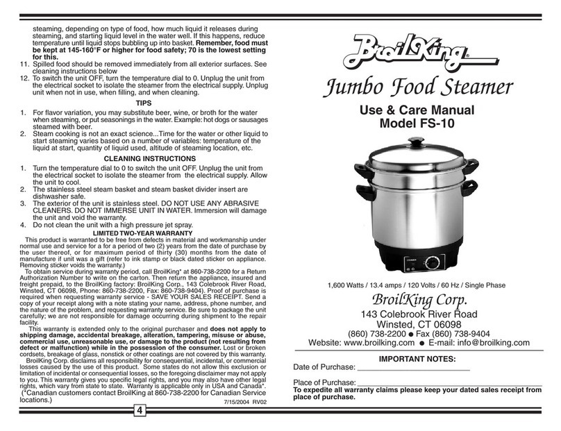 Broil King FS-10 use and care manual Broil King FS-10 use and care manual