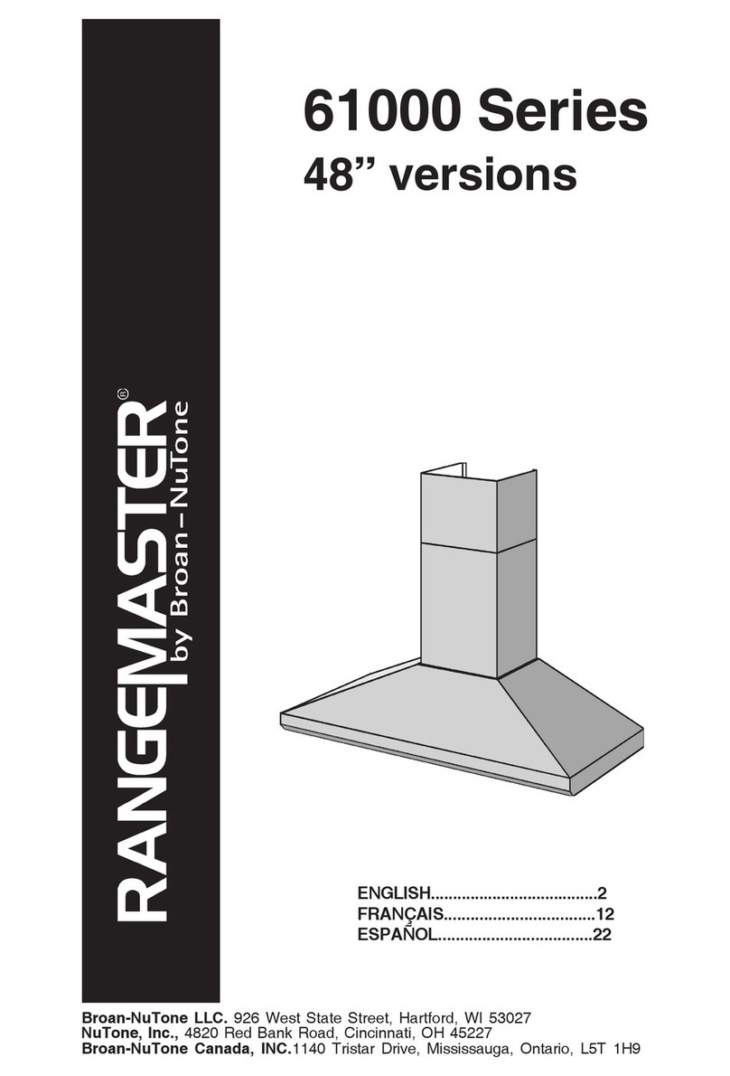Broan Rangemaster 61000 Series User manual