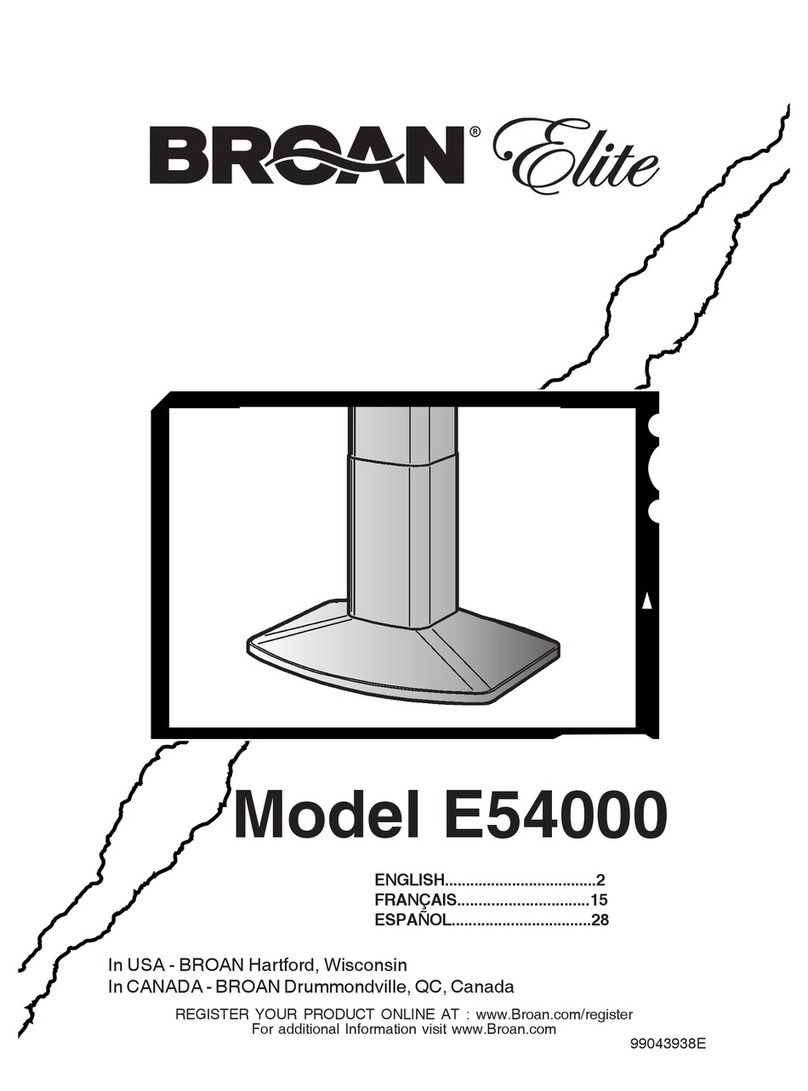 Broan E54000 Series user manual
