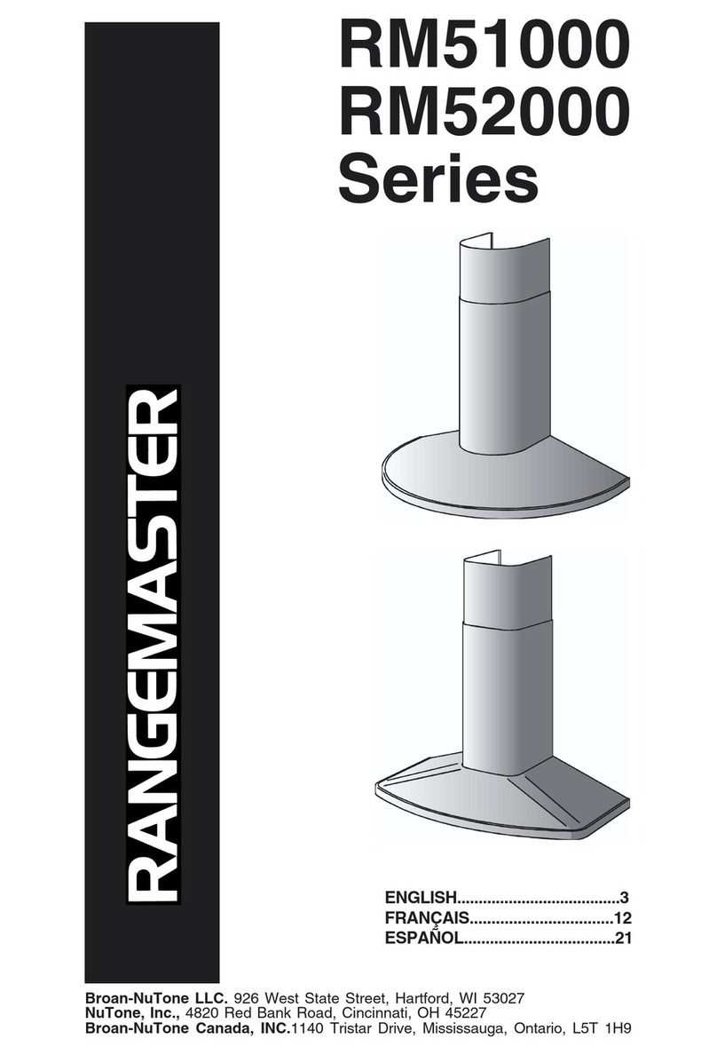 Broan Rangemaster RM51000 Series User manual