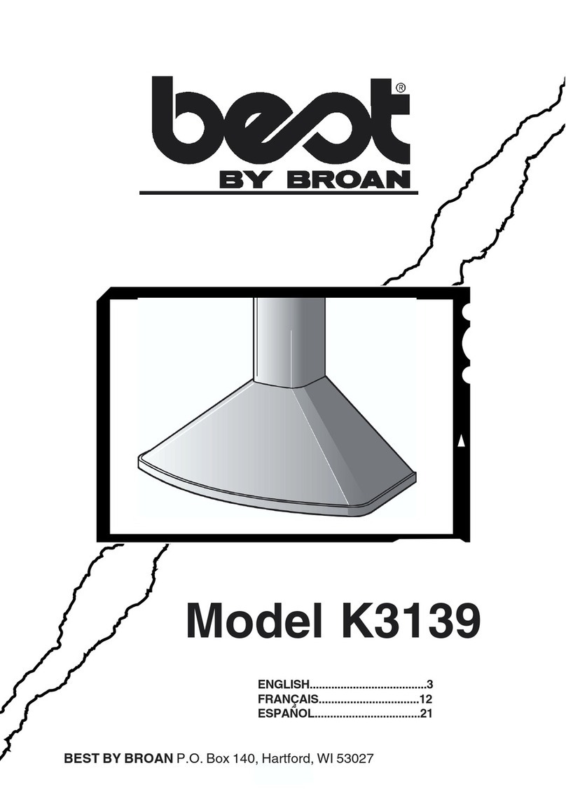 Broan Best K3139 owner's manual