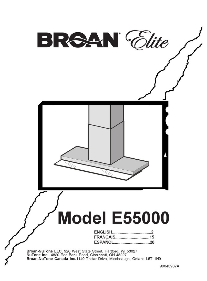 Broan Elite E55000 instruction manual