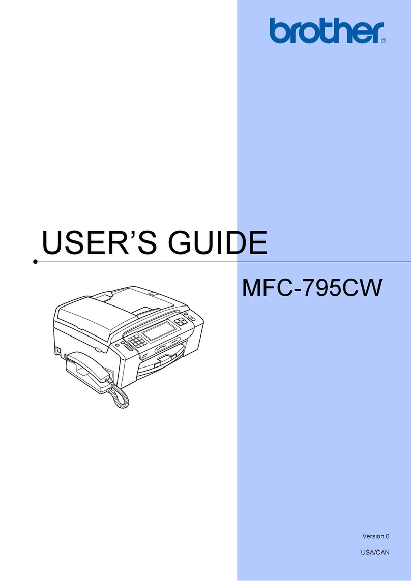 Brother MFC 795CW - Color Inkjet - All-in-One User manual Brother MFC 795CW - Color Inkjet - All-in-One User manual