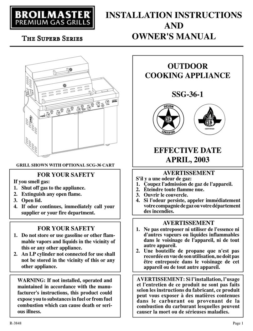 Broil King SSG-36 Quick start guide