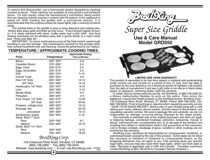 Broil King GRD550 User manual