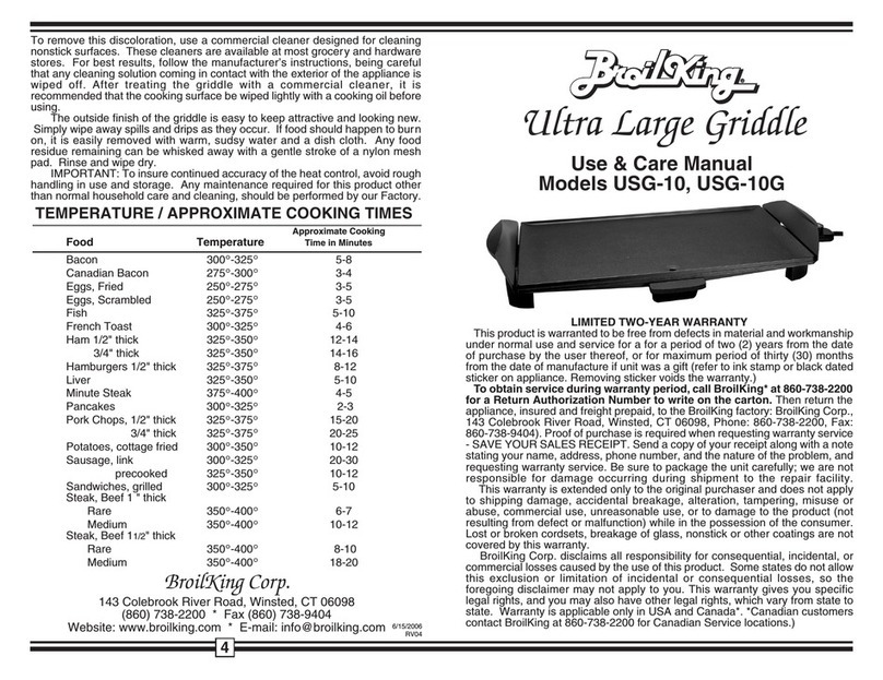 Broil King USG-10 User manual