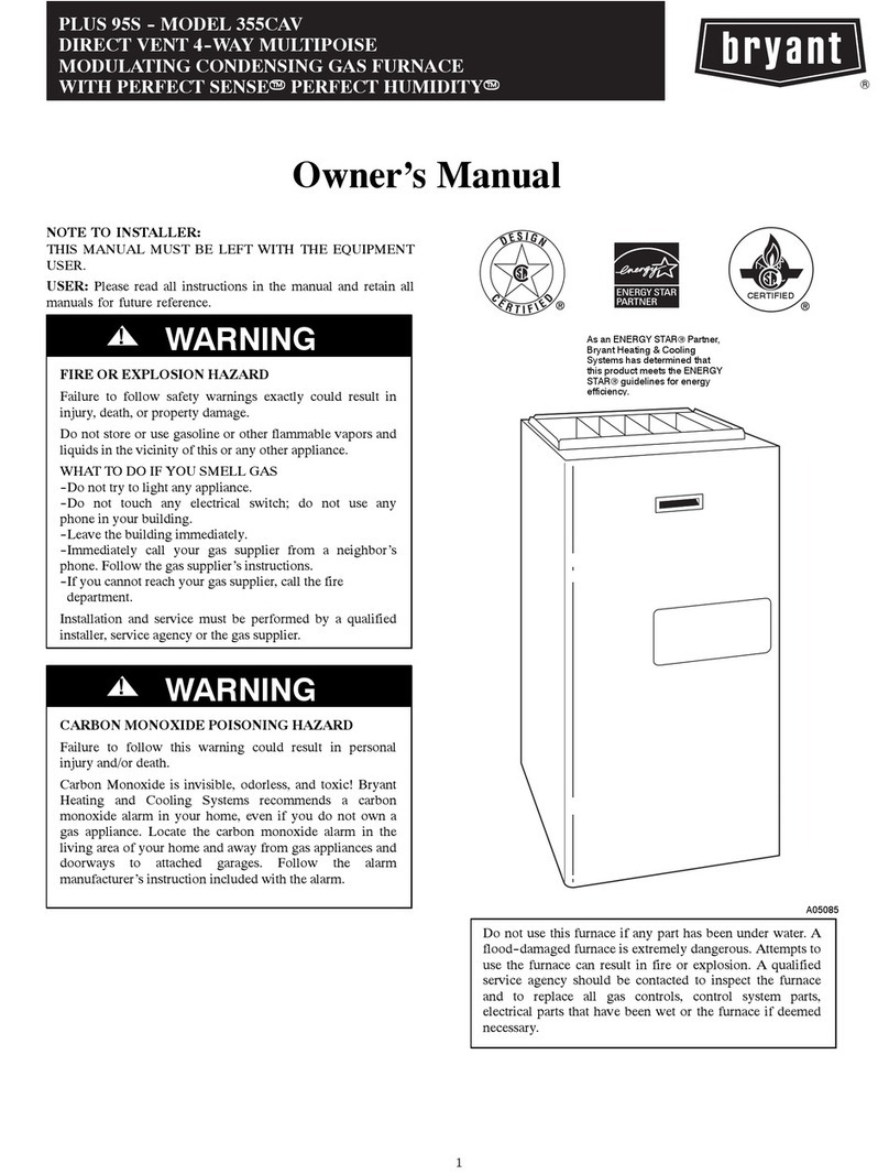 Bryant PLUS 95S 355CAV owner's manual